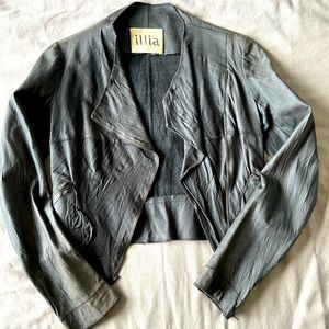 Illia Gray Moto Leather Jacket